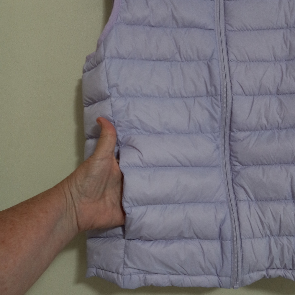 Eddie Bauer L 14 Girls Duck Down Puffer Zip Front Vest in Lilac Kids - Picture 7 of 11